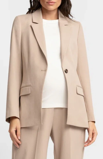 Seraphine Tailored Maternity Blazer In Taupe