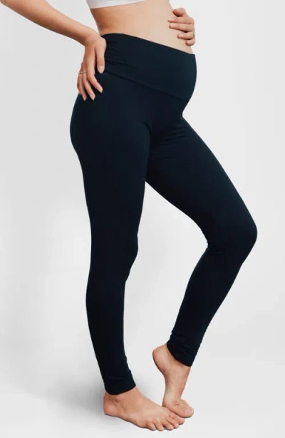 Seraphine Thermal Over The Bump Maternity Leggings In Black