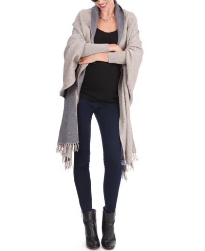 Seraphine Two-tone Luxury Maternity Nursing Shawl Wrap In Gray