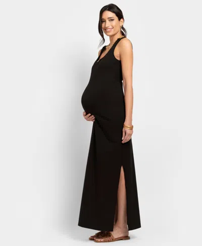 Seraphine Women's Bodycon-style Maxi Sleeveless Maternity Nursing Dress In Black
