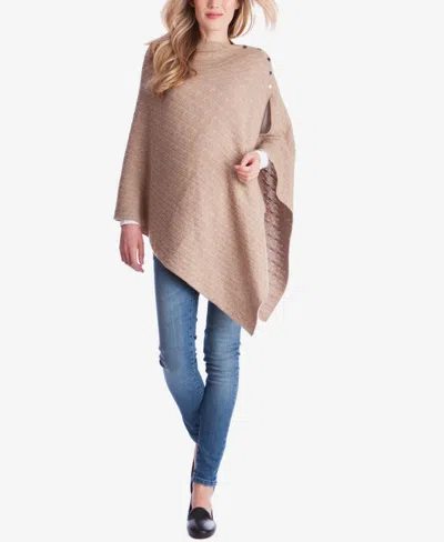 Seraphine Women's Cable Knit Nursing Cover Maternity Shawl In Camel