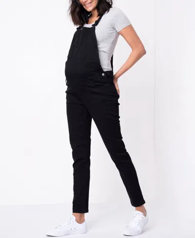 Seraphine Women's Denim Maternity Overalls In Black