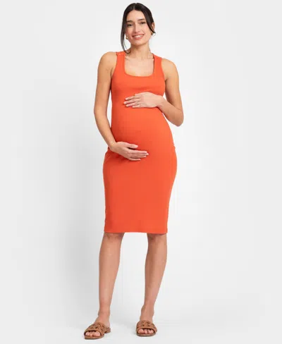Seraphine Women's Jersey Bodycon-style Maternity-to-nursing Dress In Orange