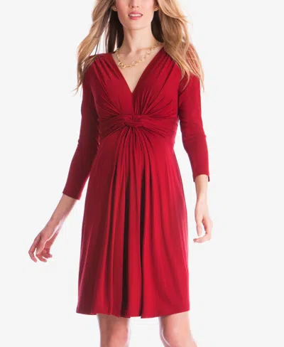 Seraphine Women's Knot Front Maternity Dress In Red