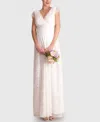 Shop Seraphine Women's Long Lace V Neck Maternity Bridal Gown In Ivory