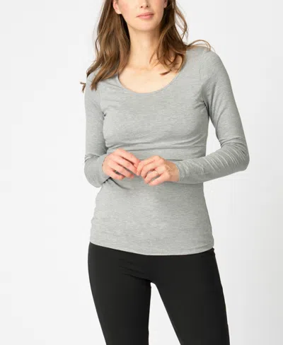 Seraphine Women's Long Sleeve Top, 2 Pack In Navy,gray