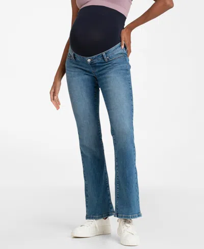 Seraphine Women's Maternity Cotton Bootcut Maternity Jeans In Bleached Denim