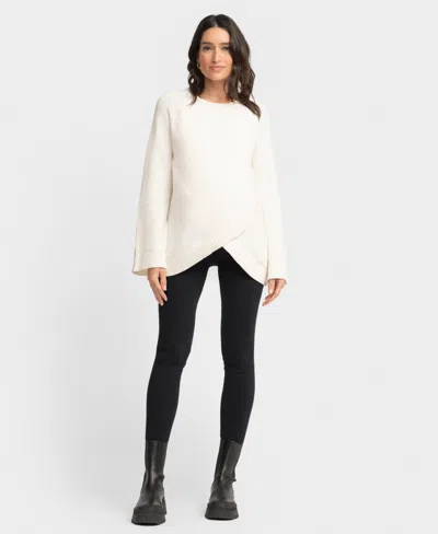 Seraphine Women's Maternity Crew Neck Sweater In Ecru