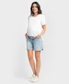 Seraphine Over The Bump Denim Maternity Shorts In Light Vintage