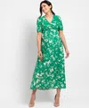 Seraphine Women's Maternity Midi Length Maternity-to-nursing Wrap Dress In Green Print