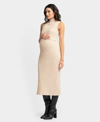 Seraphine Women's Maternity Nursing Bodycon Dress In Sand