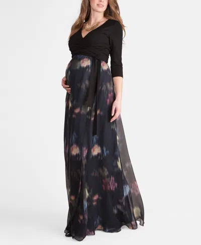 Seraphine Women's Maternity Nursing Maxi Dress In Black Floral | ModeSens