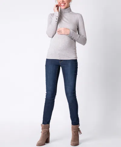 Seraphine Women's Maternity Nursing Roll Neck Top In Gray