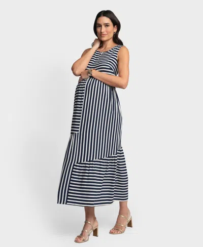 Seraphine Women's Maternity Zip Front Tiered Dress In Multi