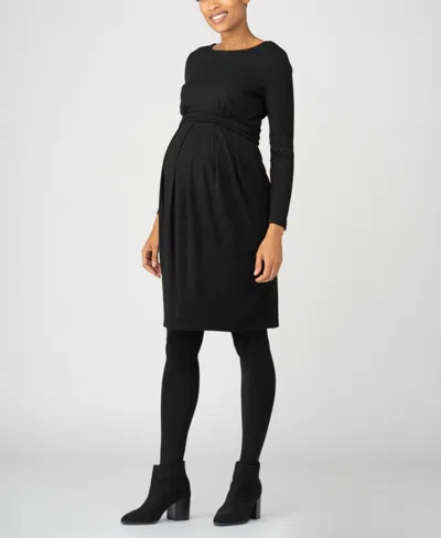 Seraphine Women's Pleated Nursing Dress In Black