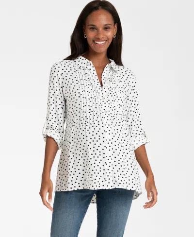 Seraphine Women's Polka Dot Button-down Maternity Blouse