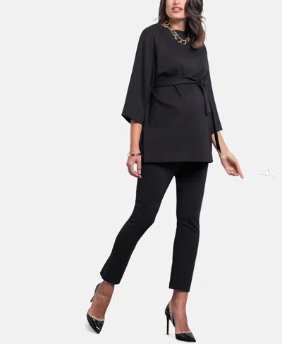 Seraphine Women's Ponte Maternity Top In Black