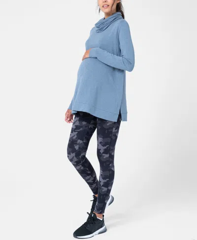 Seraphine Women's Roll Neck Maternity Nursing Top In Blue