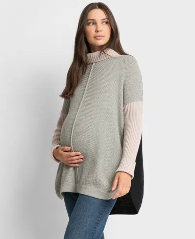 Seraphine Women's Roll Neck Sweater In Grey And Navy
