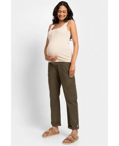 Seraphine Women's Under-belly Cargo Maternity Pants In Khaki