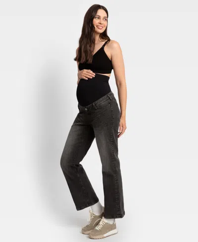 Seraphine Women's Wide Leg Jeans In Gray