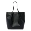Serapian Medium Vertical Secret Monogram-embossed Tote Bag In Black