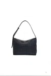 Serapian Triangle-pattern Leather Shoulder Bag In Blue