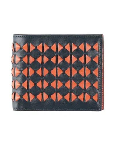 Serapian Billfold 8cc Mosaico Black/amaranth Man Wallet Rust Size - Lambskin, Calfskin