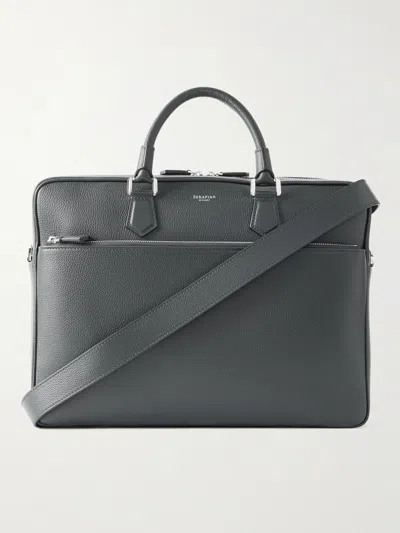 Serapian Cachemire Full-grain Leather Briefcase In Black