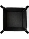 Serapian Cachemire Leather Desk Tray In Black