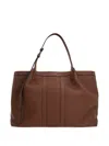 Serapian Secret Textured-leather Tote In Brown