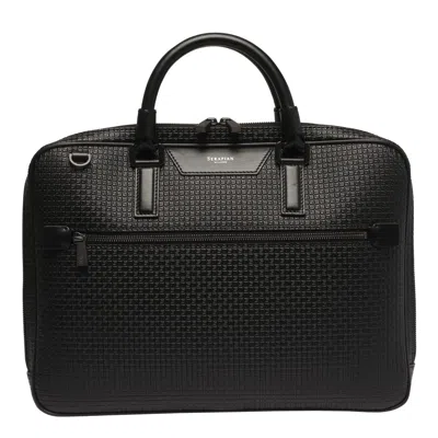 Serapian Extra Slim Stepan Briefcase In Black