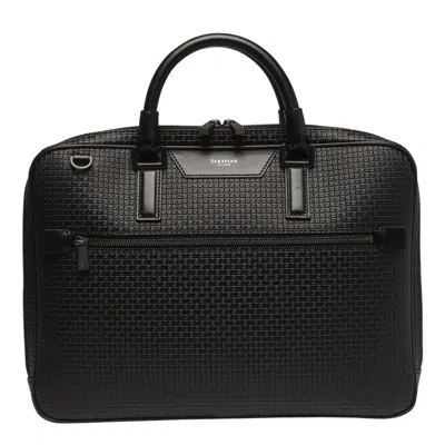 Serapian Extra Slim Stepan Briefcase In Black