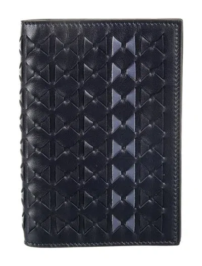 Pre-owned Serapian For Van Cleef & Arpels Leather Passport Holder W/tags In Blue