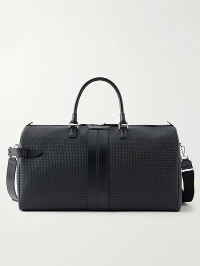 Serapian Holdall Leather-trimmed Coated-canvas Bag In Black