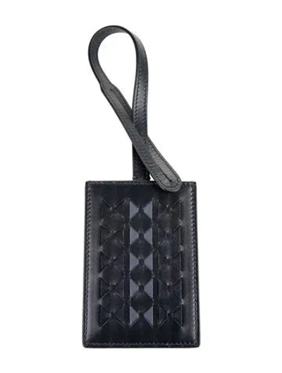 Pre-owned Serapian Leather Luggage Tag W/tags In Blue