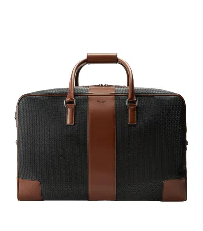Serapian Leather-trim Canvas Holdall In Black