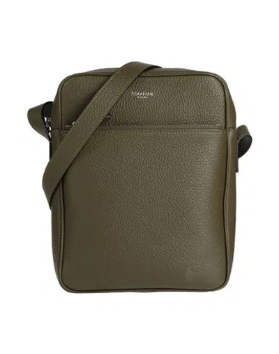 Serapian Man Cross-body Bag Military Green Size - Leather