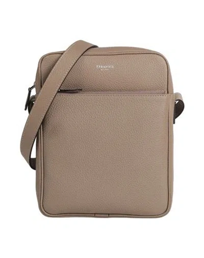Serapian Man Cross-body Bag Taupe Size - Leather In Grey