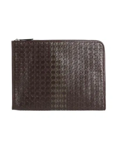 Serapian Man Handbag Dark Brown Size - Leather