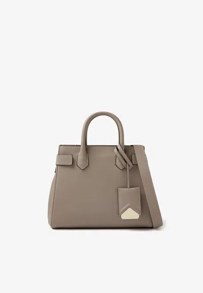Serapian Meliné Leather Top Handle Bag In Brown