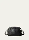 Serapian Men's 2-in-1 Mosaic Leather Clutch Bag In Black