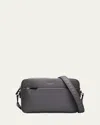 Serapian Men's East/west Cachemire Mosaico Crossbody Bag In Gray
