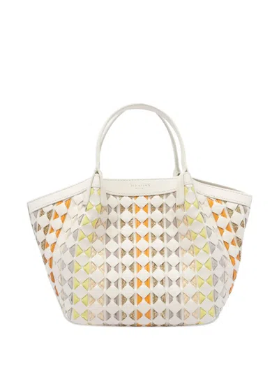 Serapian Mini Mosaico Secret Tote Bag In Weiss
