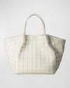 Serapian Mini Secret Mosaic Leather Top-handle Bag In Off White