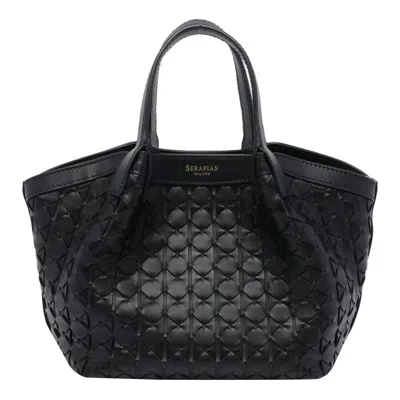 Serapian Mini Secret Mosaico Handbag In Black
