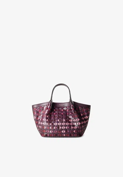 Serapian Mini Secret Mosaico Leather Shoulder Bag In Purple