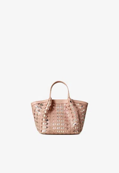 Serapian Mini Secret Mosaico Leather Shoulder Bag In Pink