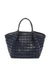 Serapian Mini Secret Mosaico Leather Tote Bag In Blue