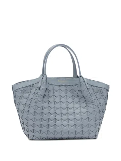 Serapian Mini Secret Woven Top-handle Tote Bag In Gray